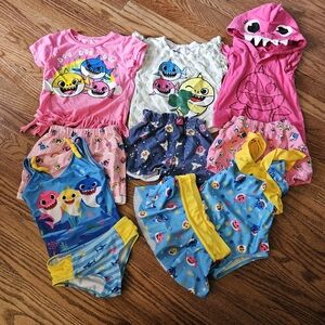 Baby Shark Girls Summer Clothing And Swim Suit Bundle 3T